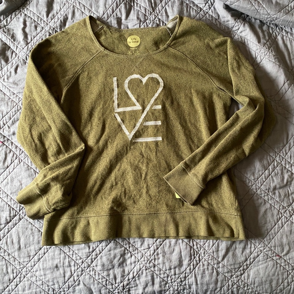 Life Is Good Embroidered Sweatshirt